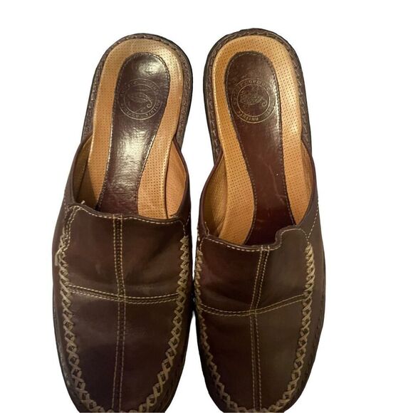 Nurture Aloha Womens Brown Slides Slip-On Leather Clogs Shoes Size 7.5M - Picture 4 of 16